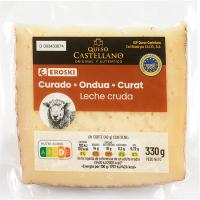 Formatge curat d`ovella EROSKI, cunya 330 g