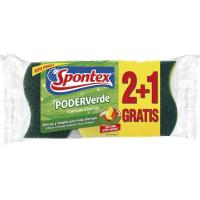 Estropajo poder verde SPONTEX, pack 2+1 unid. Estropajo poder verde SPONTEX, pack 2+1 unid.