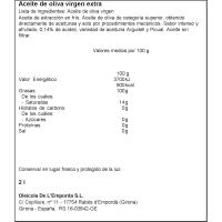 Oli d'oliva verge extra OLI de PARTICULAR, garrafa 2 litres