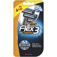 Maquinilla desechable BIC Flex 3 Classic, pack 4+2 uds