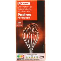 Chocolate negro para postre EROSKI, tableta 200 g