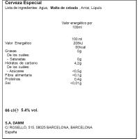 Cerveza ESTRELLA DAMM, botellín 66 cl