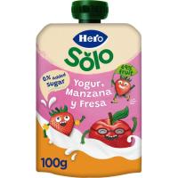 Bolsita de merienda de fresa y manzana HERO, doypack 100 g Bolsita de merienda de fresa y manzana HERO, doypack 100 g