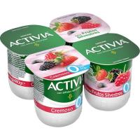 Activia 0% cremoso sabor a frutas silvest. DANONE, pack 4x125 g Activia 0% cremoso sabor a frutas silvest. DANONE, pack 4x125 g