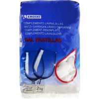 Sal en pastillas para lavavajillas EROSKI, paquete 2 kg