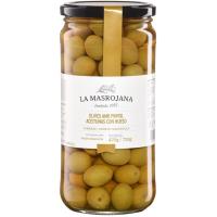Aceituna sabor manzanilla LA MASROJANA, tarro 450 g Aceituna sabor manzanilla LA MASROJANA, tarro 450 g