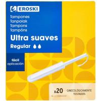 Tampón regular con aplicador EROSKI, caja 20 uds Tampón regular con aplicador EROSKI, caja 20 uds