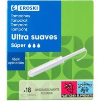 Tampón super con aplicador EROSKI, caja 18 unid. Tampón super con aplicador EROSKI, caja 18 unid.