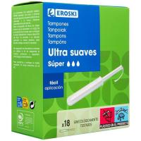 Tampó super amb aplicador EROSKI, caixa 18 u