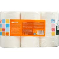 Papel de cocina triple rollo EROSKI, paquete 3=9 rollos