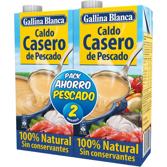 Brou de peix GALLINA BLANCA, pack 2x1 litre