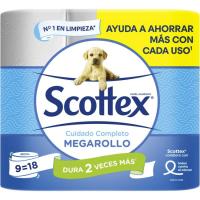 Paper higiènic SCOTTEX Megarollo, paquet 9 rotllos Paper higiènic SCOTTEX Megarollo, paquet 9 rotllos