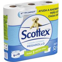 Paper higiènic SCOTTEX Megarollo, paquet 9 rotllos