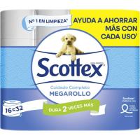 Paper higiènic SCOTTEX Megarollo, paquet 16 rotllos Paper higiènic SCOTTEX Megarollo, paquet 16 rotllos