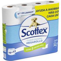 Paper higiènic SCOTTEX Megarollo, paquet 16 rotllos