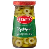 Aceitunas verdes en rodajas SERPIS, frasco 150 g Aceitunas verdes en rodajas SERPIS, frasco 150 g