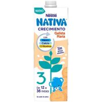 Leche de crecimiento con galleta 1+ NESTLÉ, brik 1 litro Leche de crecimiento con galleta 1+ NESTLÉ, brik 1 litro