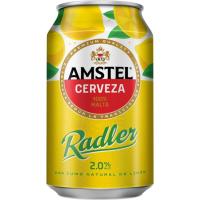 Cerveza con limón AMSTEL Radler, lata 33 cl Cerveza con limón AMSTEL Radler, lata 33 cl