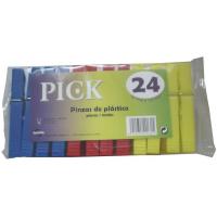 Pinces per a tendir la roba de plàstic 75mm TARRES, paquet 24 u Pinces per a tendir la roba de plàstic 75mm TARRES, paquet 24 u
