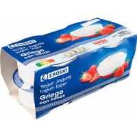 Yogur griego con fresa EROSKI, pack 4x125 g Yogur griego con fresa EROSKI, pack 4x125 g