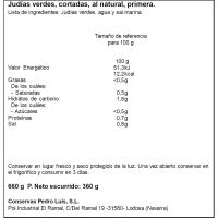 Judía verde PEDRO LUIS, frasco 360 g