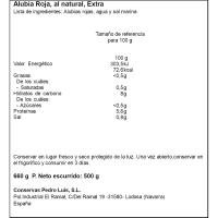 Mongetes vermelles al natural PEDRO LUIS, flascó 500 g