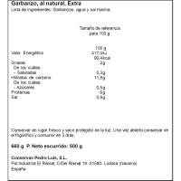 Cigró cuit al natural PEDRO LUIS, flascó 500 g