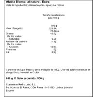 Mongeta blanca natural PEDRO LUIS, flascó 500 g