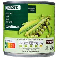 Guisante extrafino EROSKI, lata 280 g
