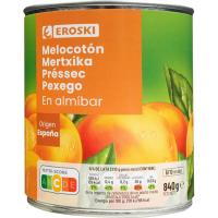 Melocotón en almíbar ligero EROSKI, lata 480 g