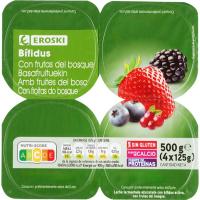 Bífidus amb fruites del bosc EROSKI, pack 4x125 g