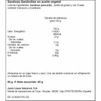 Sardinilla vegetal VIGILANTE, lata 65 g