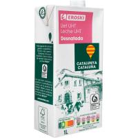 Llet desnatada de Catalunya EROSKI, brik 1 litre