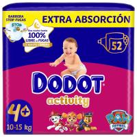 Pañal 10-15 kg Talla 4 Extra DODOT Activity, paquete 52 uds Pañal 10-15 kg Talla 4 Extra DODOT Activity, paquete 52 uds