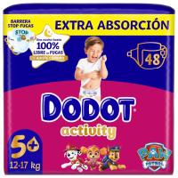 Pañal 12-17 kg Talla 5 Extra DODOT ACTIVITY, paquete 48 uds Pañal 12-17 kg Talla 5 Extra DODOT ACTIVITY, paquete 48 uds