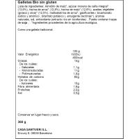 Galeta Digestive sense gluten bio SANTIVERI, caixa 360 g