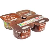 Mousse de chocolate EROSKI, pack 4x60 g Mousse de chocolate EROSKI, pack 4x60 g