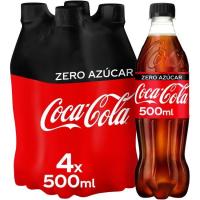 Refresco de cola COCA COLA Zero, pack 4x50 cl Refresco de cola COCA COLA Zero, pack 4x50 cl