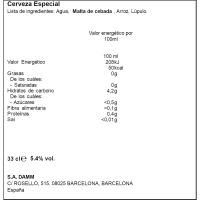 Cerveza ESTRELLA DAMM, botellín 33 cl