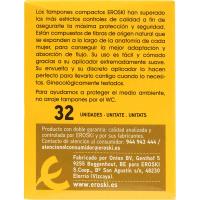 Tampó regular amb aplicador compacte EROSKI, caixa 32 u