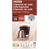 Café expresso intenso compatible Nespresso EROSKI, caja 20 uds Café expresso intenso compatible Nespresso EROSKI, caja 20 uds