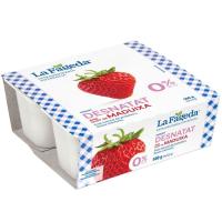 Yogur desnatado sabor fresa LA FAGEDA, pack 4x125 g Yogur desnatado sabor fresa LA FAGEDA, pack 4x125 g
