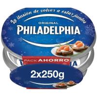 Formatge natural PHILADELPHIA, pack 2x250 g
