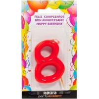 Roura Espelma aniversari vermella nº8