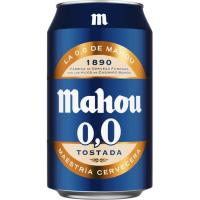 Cerveza 0,0 tostada MAHOU, lata 33 cl Cerveza 0,0 tostada MAHOU, lata 33 cl