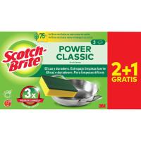 Estropajo verde SCOTCH-BRITE, pack 3 uds Estropajo verde SCOTCH-BRITE, pack 3 uds