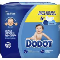 Toallitas paquete azul DODOT, pack 6x64 uds Toallitas paquete azul DODOT, pack 6x64 uds