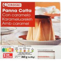 Pannacotta caramelo EROSKI, pack 4x90 g