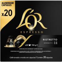 Café Ristretto compatible Nespresso L'OR, caja 20 uds Café Ristretto compatible Nespresso L'OR, caja 20 uds