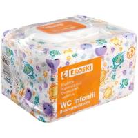 Toallitas wc infantil biodegradable EROSKI, pack 2x60 uds.